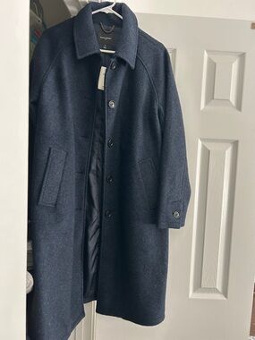 New Banana Republic Factory Women’s Navy Wool Blend Overcoat Sz Small